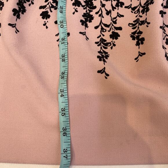 Luxe by Carmen Marc Valvo Midi Fit & Flare Dress Sz 4 Pink Black - Picture 15 of 16